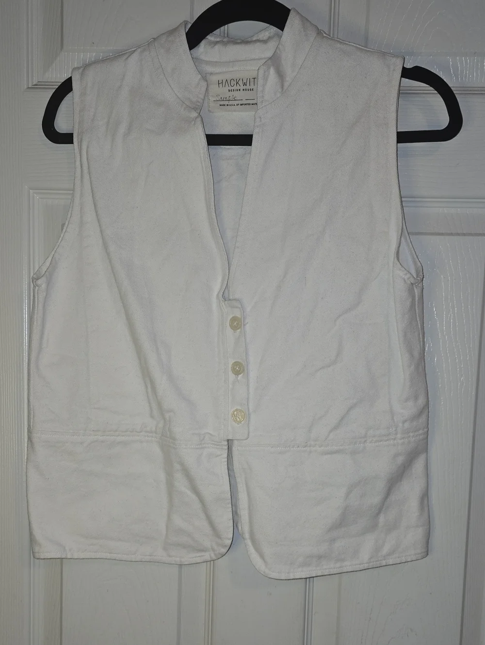 Hackwith White Cotton Sleeveless‎ Vest